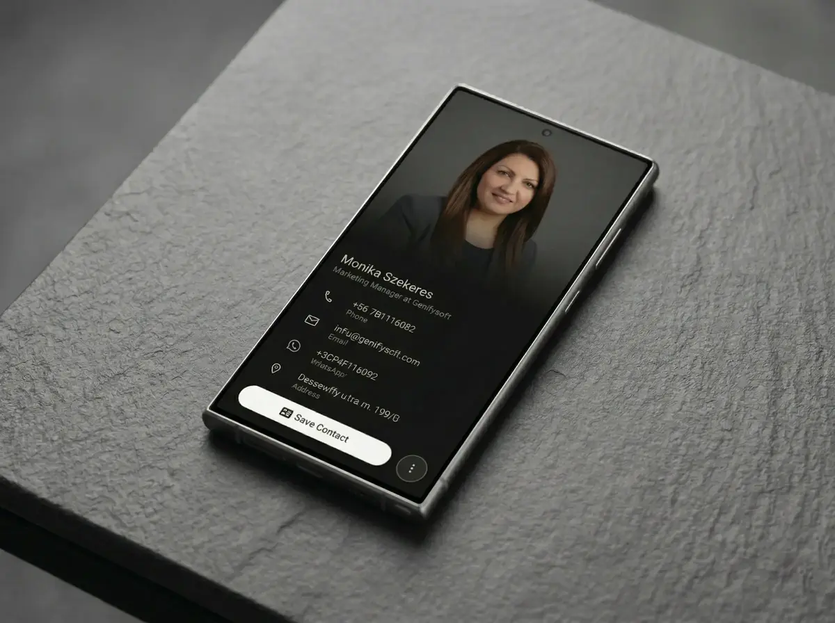 Gemcard Hero Mockup showing Android phone on clean blue background