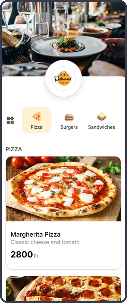 Gmenu mobile app preview